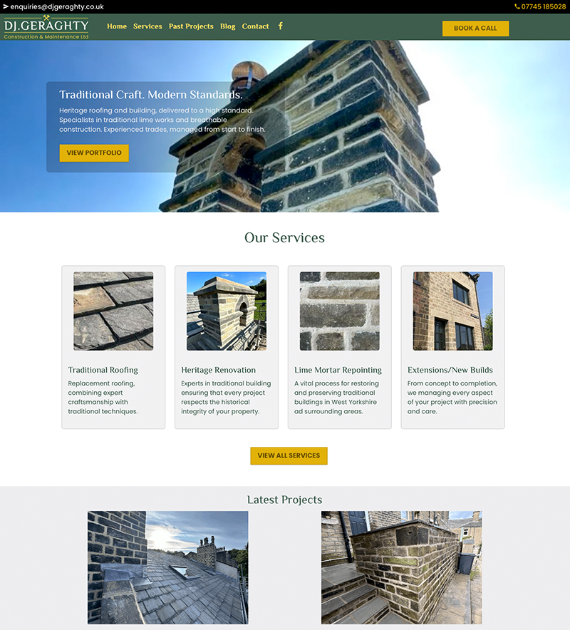 DJ Geraghty Construction Website
